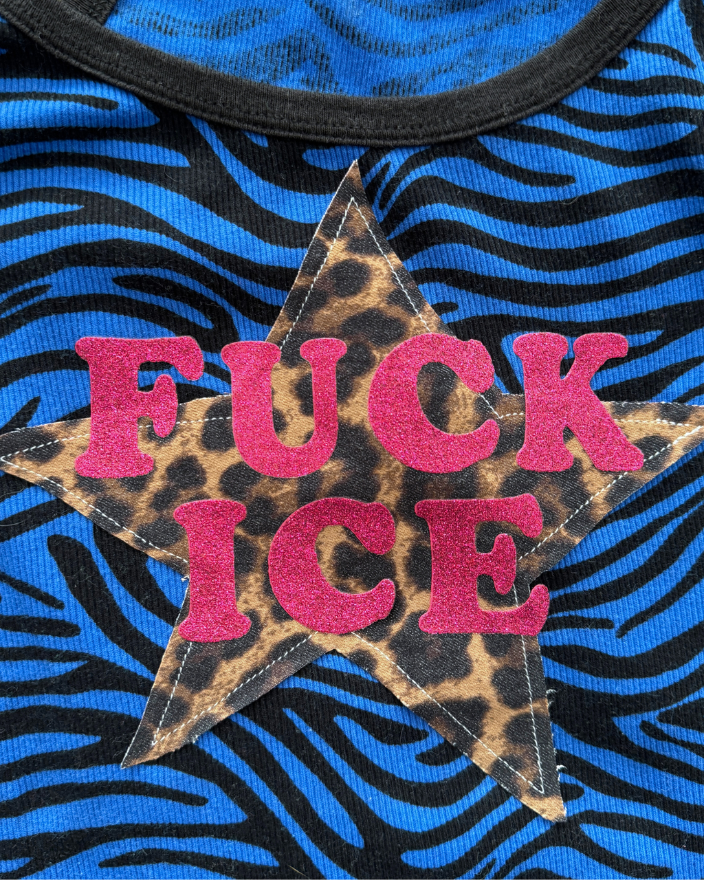 F*CK ICE Blue Zebra Tank