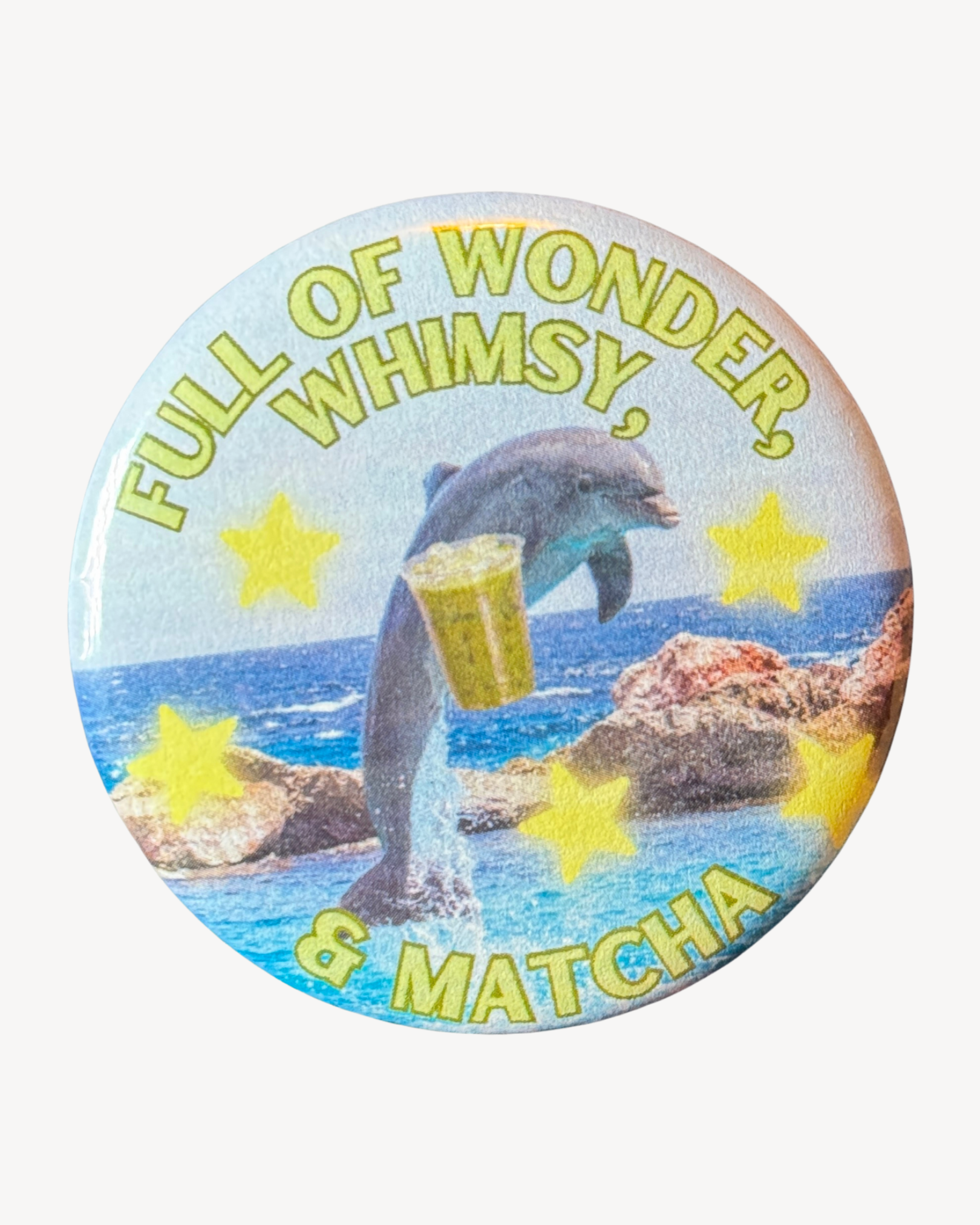 Whimsy, Wonder, & Matcha Button